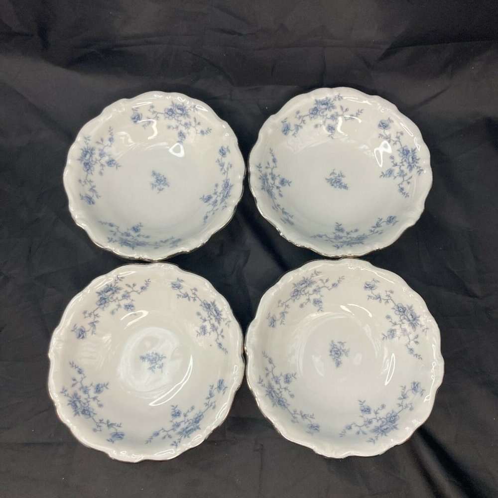 4 Johann Haviland Bavaria Germany Blue Garland China Dessert Fruit sauce Bowls